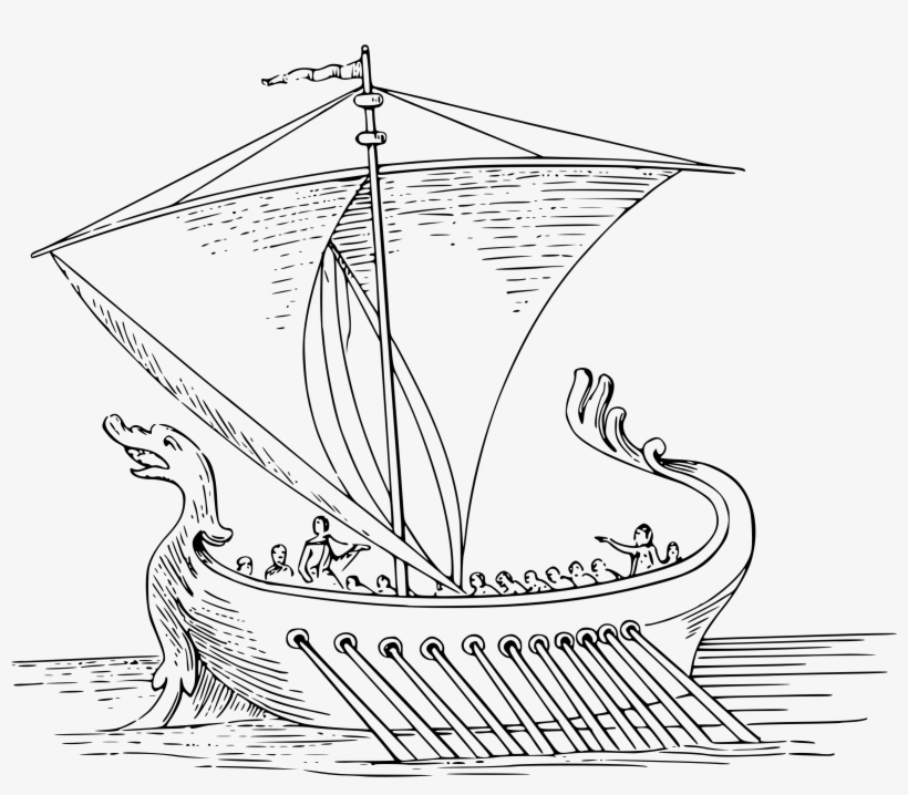 Sailing Ship Clipart Pizza - Leaning Sailboats Drawing Vector, transparent png download
