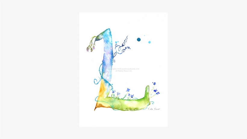 Letter L Watercolor Monogram, transparent png download