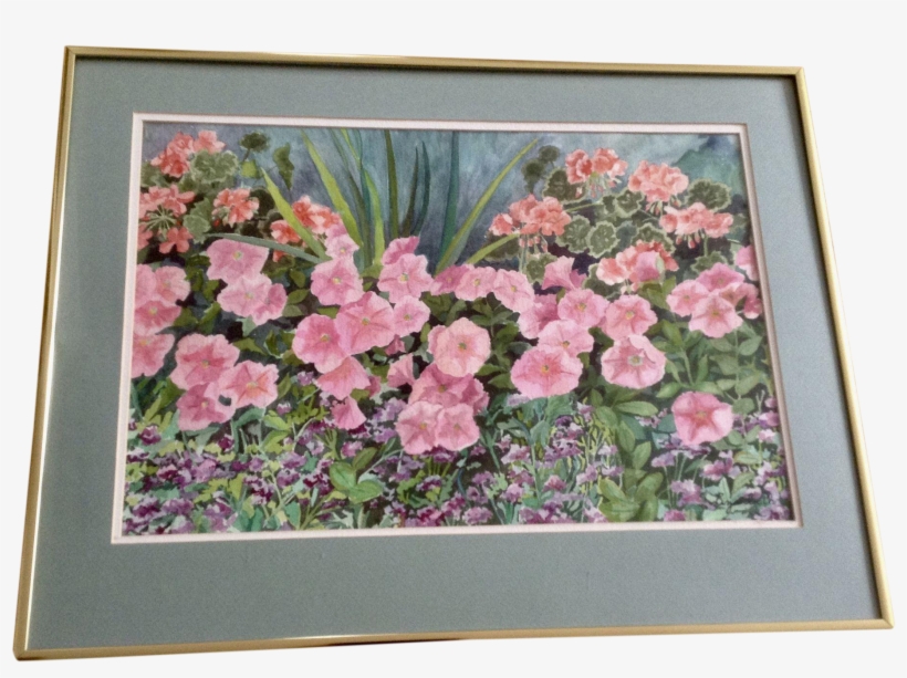 Floral Landscape Pink And Purple Petunia And Geranium - Petunia, transparent png download