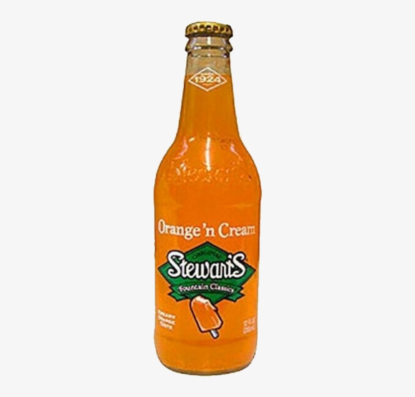 Orange Green Soda Polyvore Moodboard Filler Blue Orange, - Stewart's Orange 'n Cream, 12 Fl Oz Glass Bottles,, transparent png download