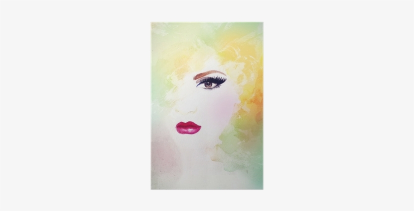 Woman Portrait - Art Print: Ismagilova's Woman Portrait .abstract Watercolor, transparent png download