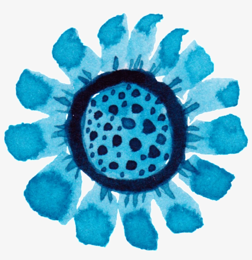 Round Watercolor Hand Painted Flower Decoration Vector - Portable Network Graphics, transparent png download
