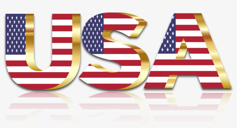 This Free Icons Png Design Of Usa Flag Typography Gold, transparent png download