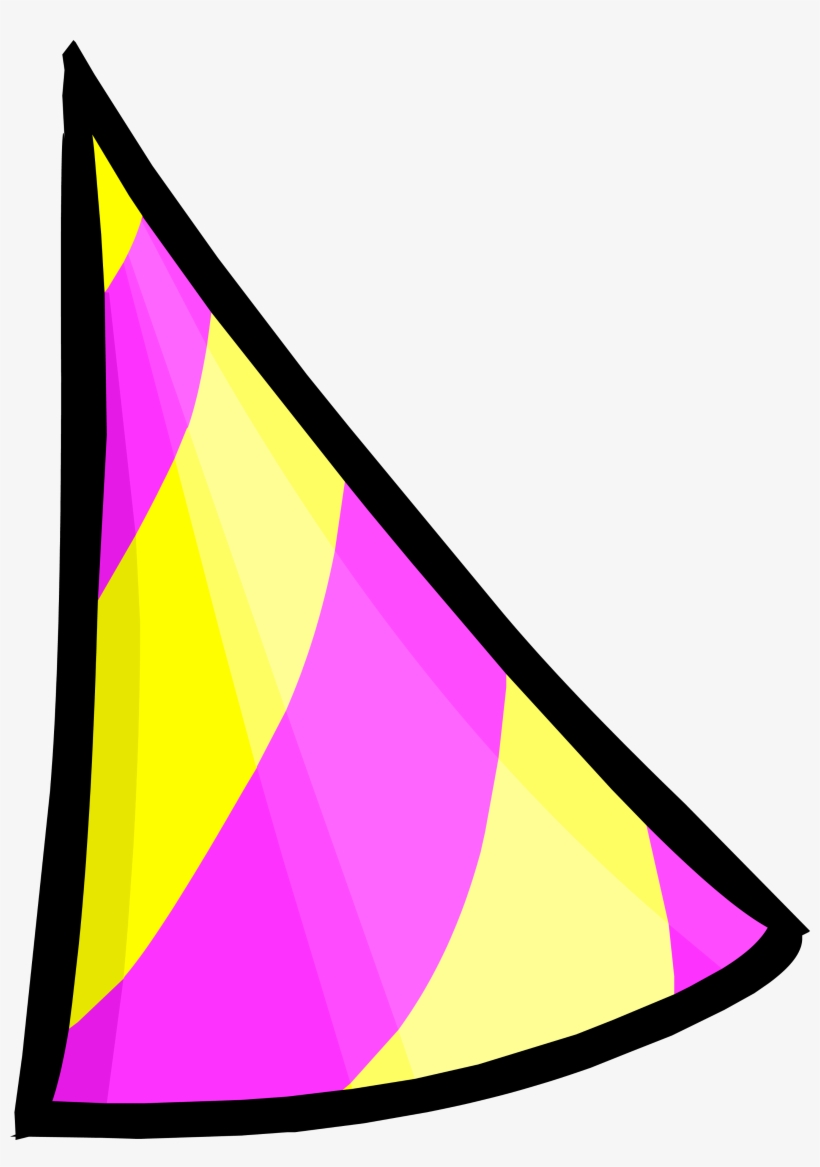 Triangle Clipart Item - Pink And Yellow Party Hat, transparent png download