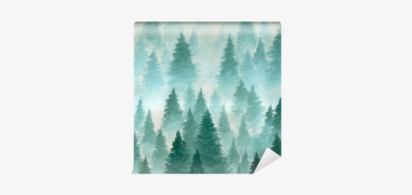 Hand Drawn Watercolor Illustration - Watercolor Forest Background Png