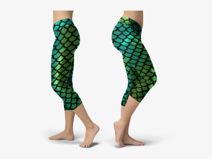 Mermaid Tail Green Capris - Xlusion Detroit Flower Football Capris, transparent png download
