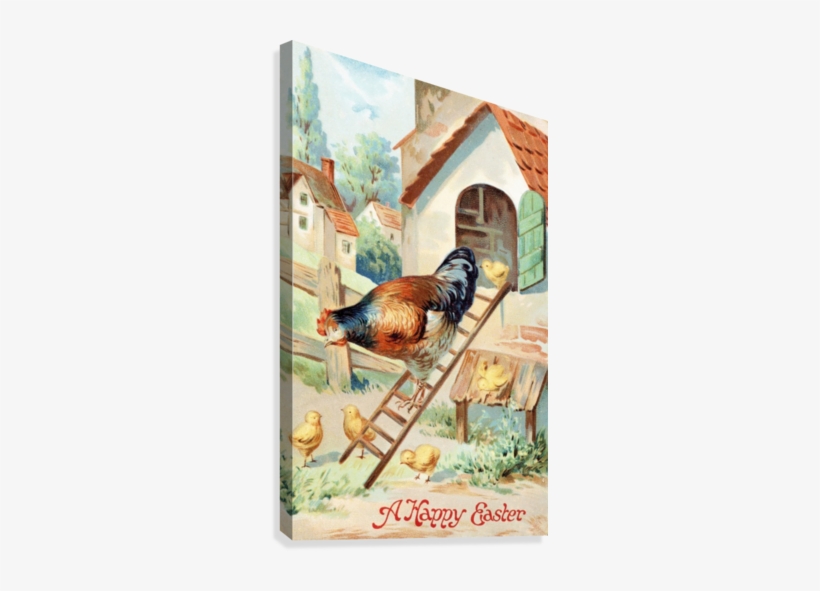 Vintage Easter Greeting Card With Illustration Of Hen - Cartolina Auguri!, transparent png download