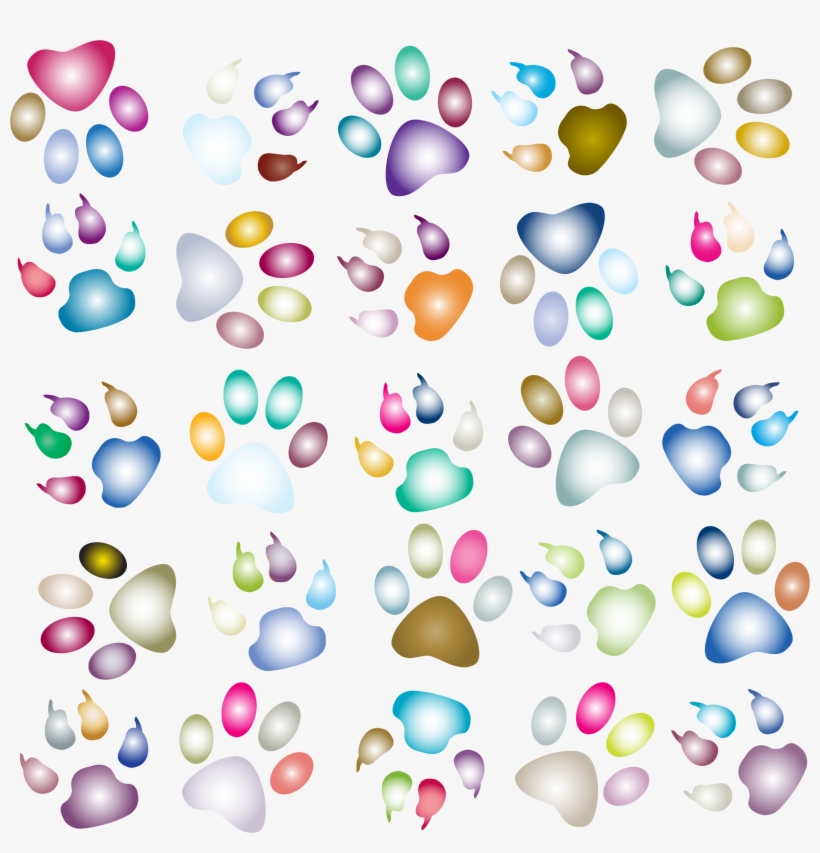 Clipart Rainbow Paw Print - Paw Prints Transparent Png, transparent png download