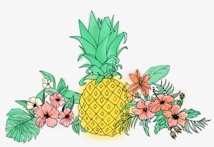 Pineapple Clip Free Download - Pineapple Tropical Flower Illustrations, transparent png download