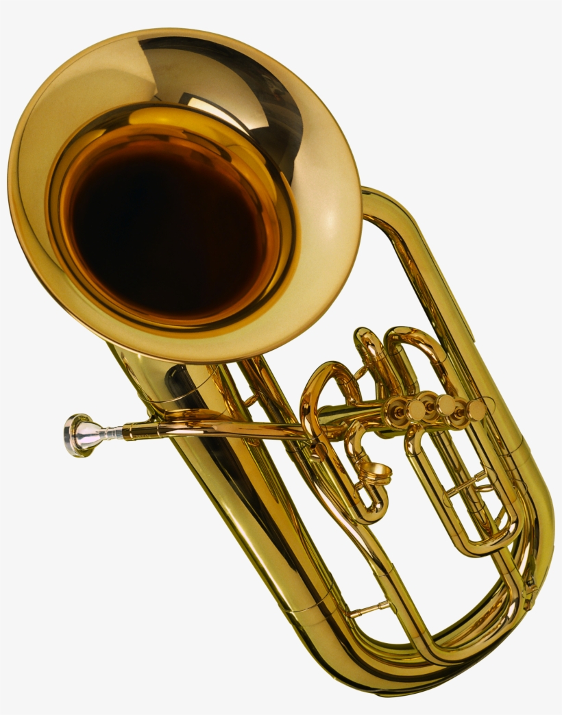 Trumpet Png Free Download - Тромбон Інструмент На Черном Фоне, transparent png download