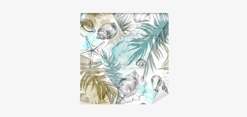 Summer Party Holiday Background, Watercolor Illustration - Concha Do Mar Textura, transparent png download