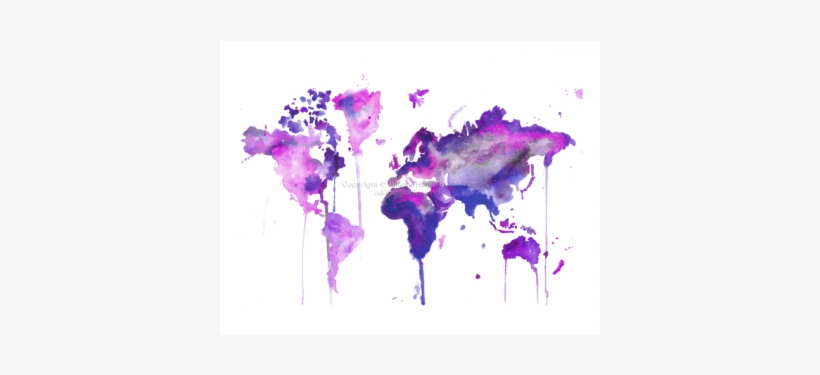 Watercolor World Map, transparent png download