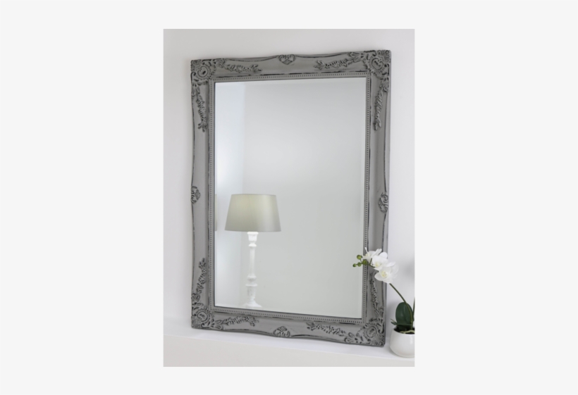 Vintage Grey Shabby Chic Rectangular Mirror 42" X 30" - Vintage Grey Rectangle Mirror, transparent png download