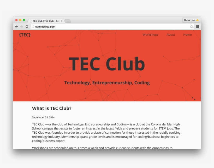 Tec Club Homepage W/ Particle Network Animation - W Particle, transparent png download