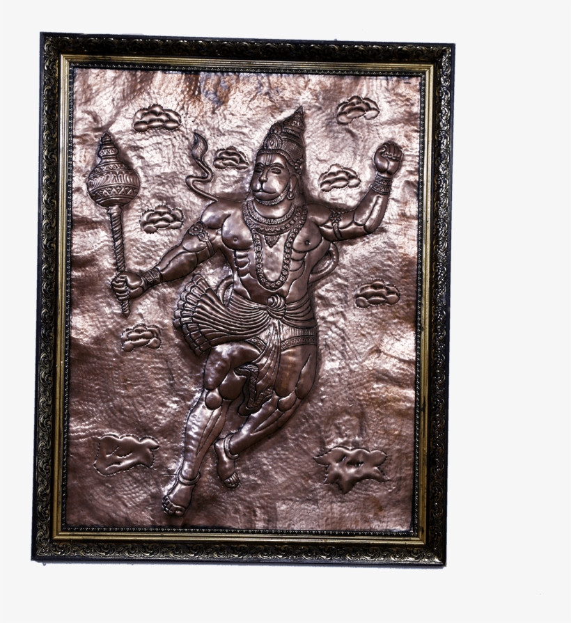 Buy Copper Art Vastu Lord Hanumana With Wooden Frame - Art, transparent png download