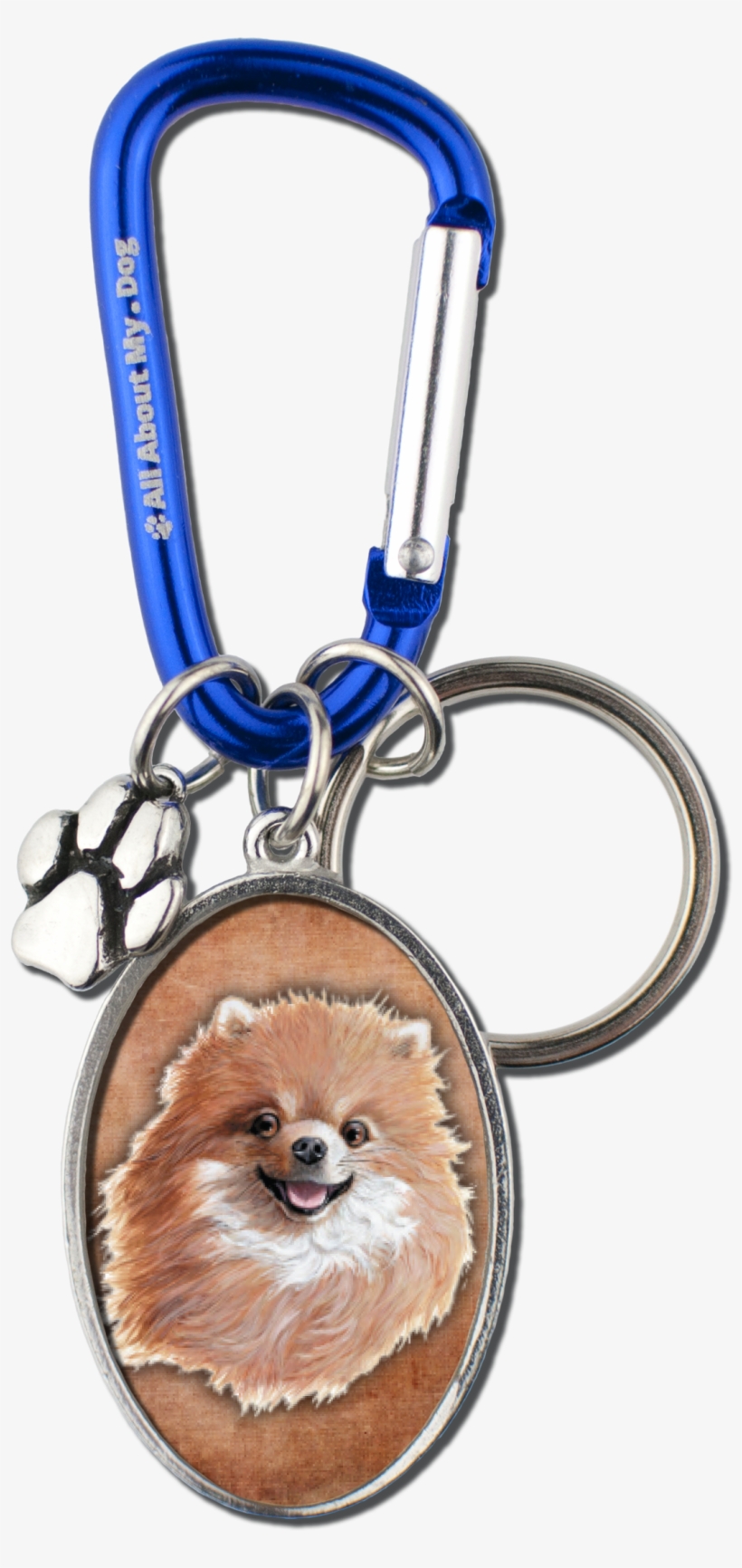 Pomeranian Cameo Carabiner Keychain - Keychain, transparent png download