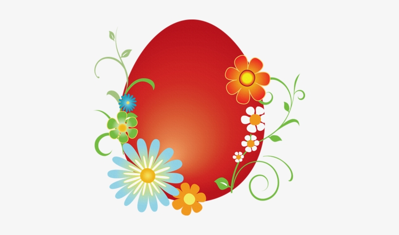 Easter Eggs, Floral Border, Bunnies, Graduation, Clip - Easter Vector, transparent png download