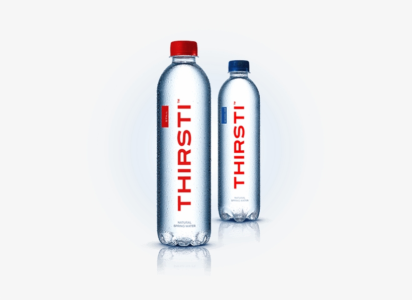 Two Bottles Of Thirsti Natural Spring Water - Thirst, transparent png download