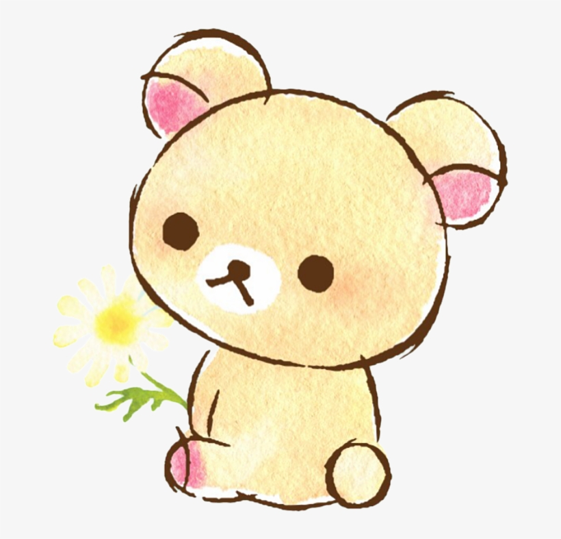 Flower Rilakkuma Spring Sanrio Cute Colorful Handpainte - Flower, transparent png download
