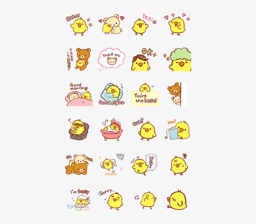 Rilakkuma～kiiroitori Diary～ - キイロイトリ ライン スタンプ, transparent png download