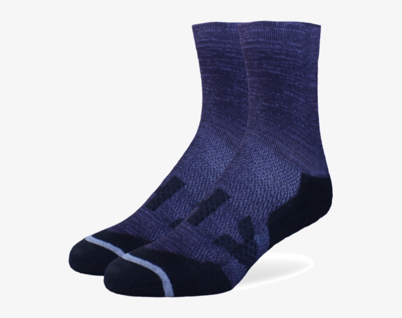 Black Melange - Crew - Sock, transparent png download