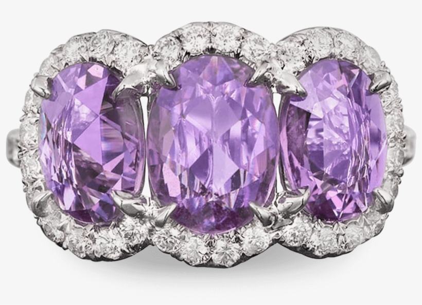 Untreated Purple Sapphire And Diamond Ring - Untreated Purple Sapphire Diamond Platinum Ring, transparent png download