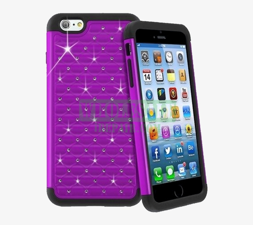 Iphone 6 Purple Diamond Tough Protector Case - Insten Hybrid Case For Apple Iphone 6 Plus - Retail, transparent png download