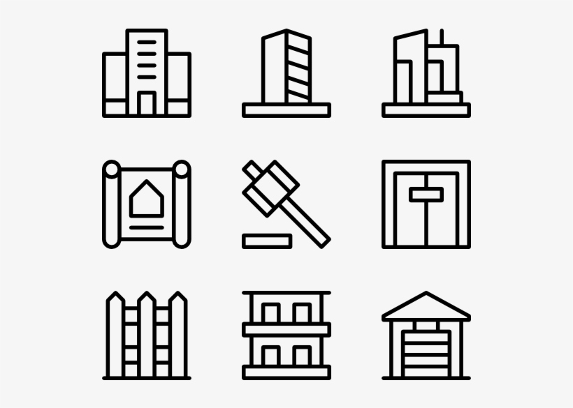 Real Estate - Building Outline Icon Png, transparent png download