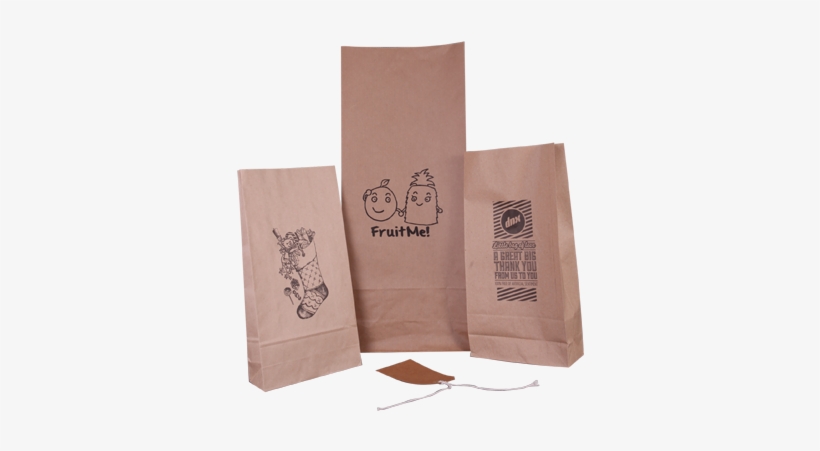 3 Block Bottom Satchel Bags - Printed Block Bottom Paper Bags Uk, transparent png download
