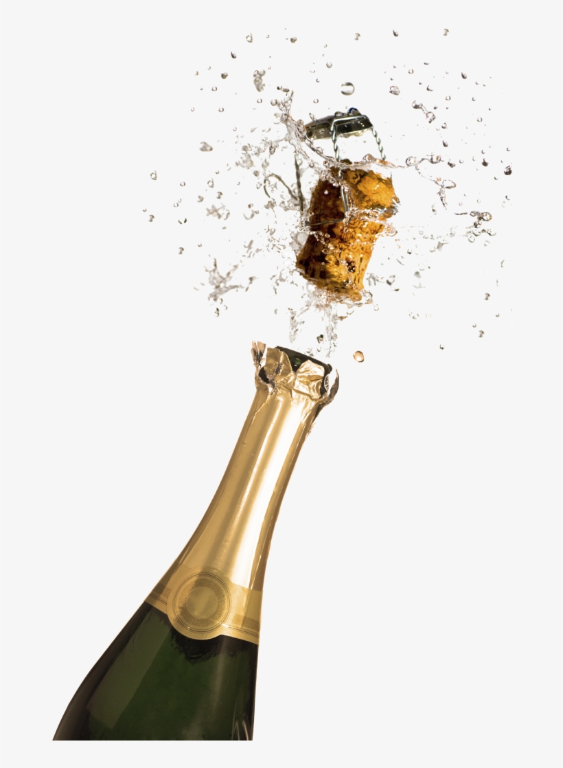 Pin Champagne Clip Art Transparent - Open Champagne Bottle Png, transparent png download
