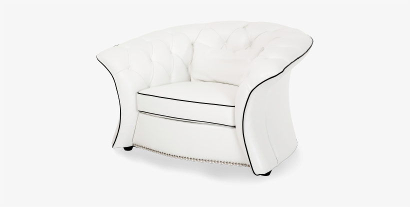 Amini Molisa Leather Flare Arm Chair In White - Studio Couch, transparent png download