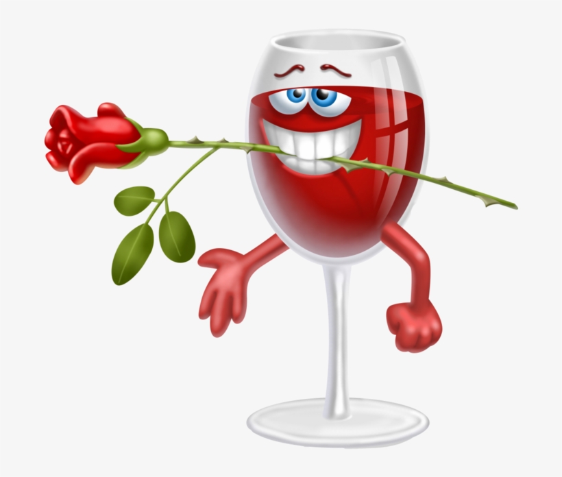 Visit - Rose Wine Cartoon, transparent png download