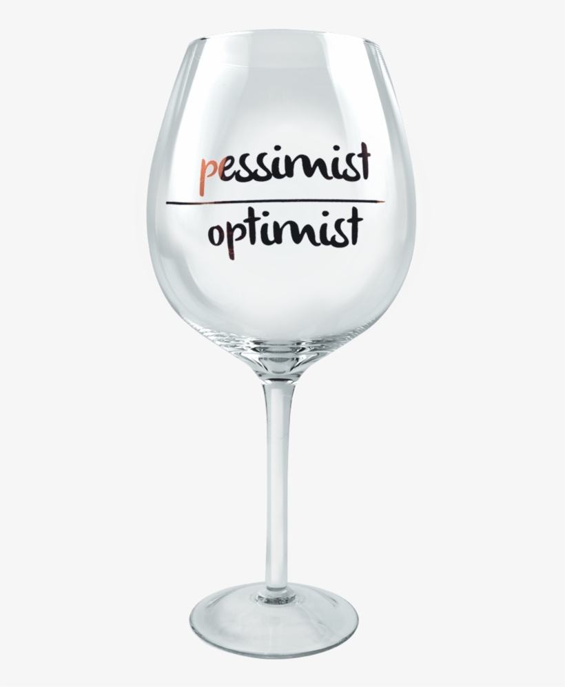 Xl Wine-ism Wine Glass With Printed Text Pessimist - Wine Glass, transparent png download