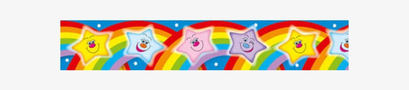 Stars With Rainbows - Stars With Rainbows Large Border, transparent png download