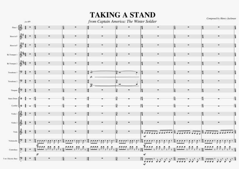 Taking A Stand Sheet Music Composed By Composed By - Captain America Taking A Stand Sheet Music, transparent png download