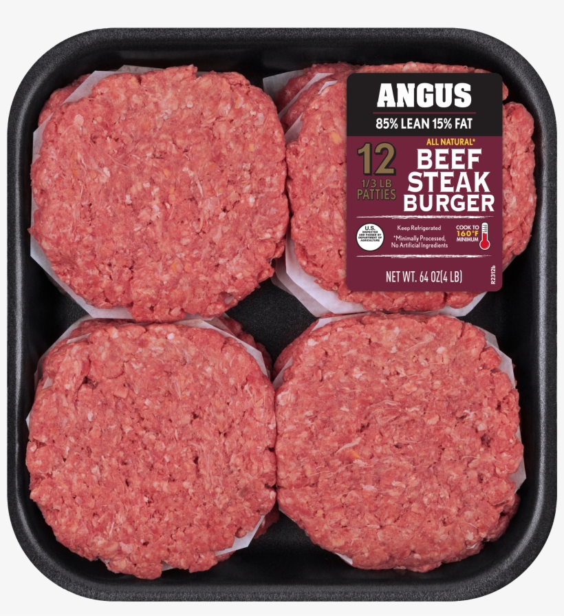 85% Lean/15% Fat, Angus Steak Ground Beef Patties,, transparent png download