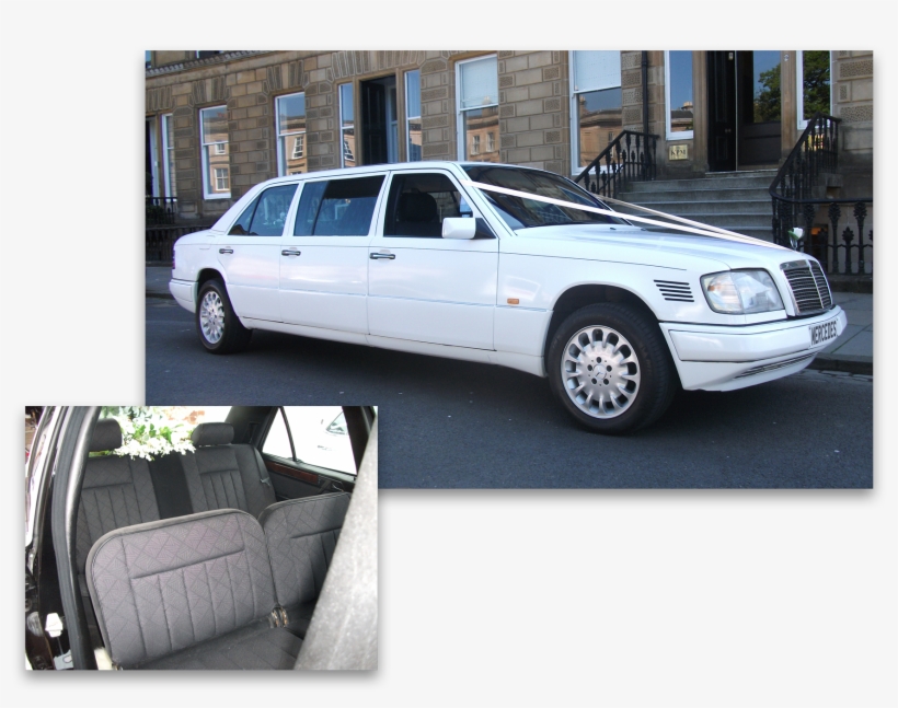 White Ribbon Wedding Cars White Mercedes-benz 7 Passenger - White Ribbon Car Wedding, transparent png download