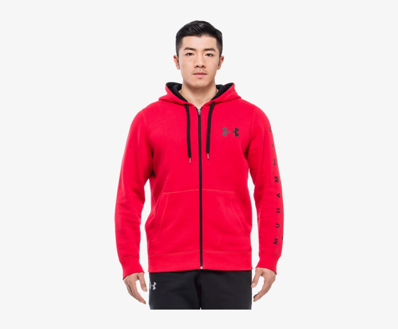 Men's Ua X Muhammad Ali Rival Fleece Hoodie - Champion Cotton Max Crew Red, transparent png download