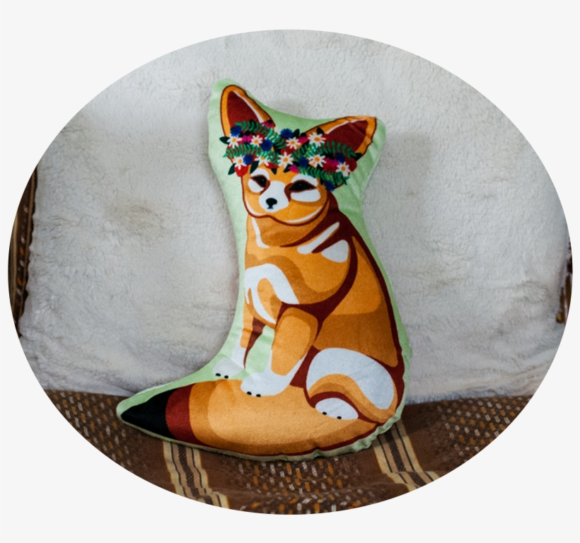 Fennec Fox W/ Flower Crown Velvet Plushie, transparent png download