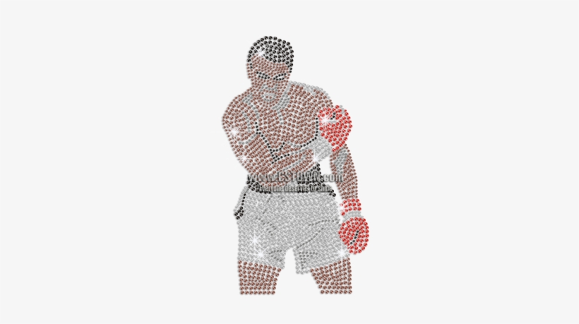 Boxing King Muhammad Ali Iron On Rhinestone Transfer - Man, transparent png download
