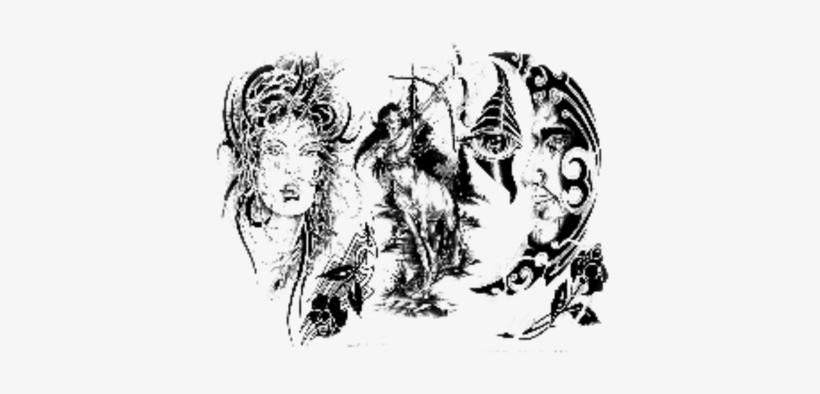 Transparent Tattoo Sleeves - Black And White Tattoo Transparent, transparent png download