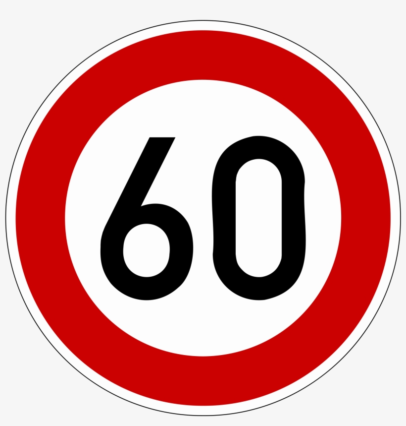 Yield Sign Png - Maximum Speed Limit 60, transparent png download