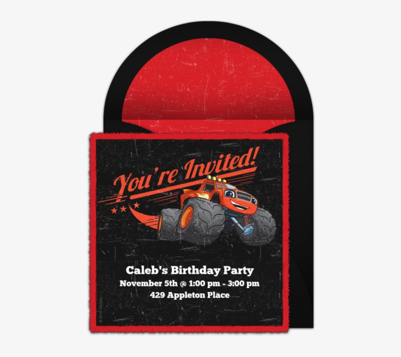 Blaze And The Monster Machines Online Invitation - Blaze Y Los Monster Machine Invitations, transparent png download