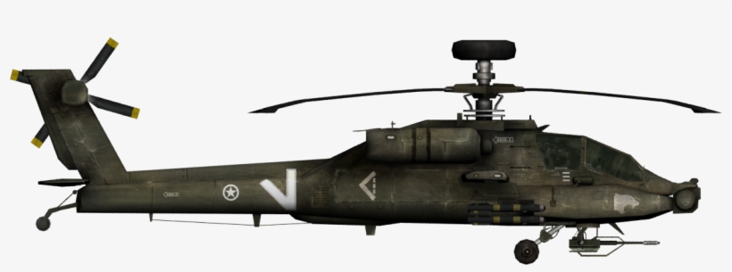 Sideviewapache - Helicopter, transparent png download