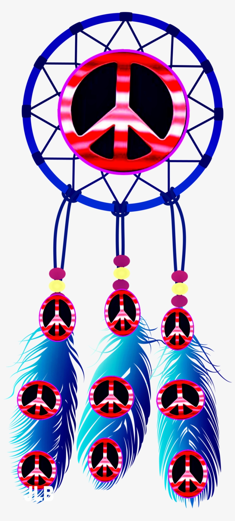Dreamcatcher Clipart Boho Chic - Pink And Purple Peace Sign, transparent png download