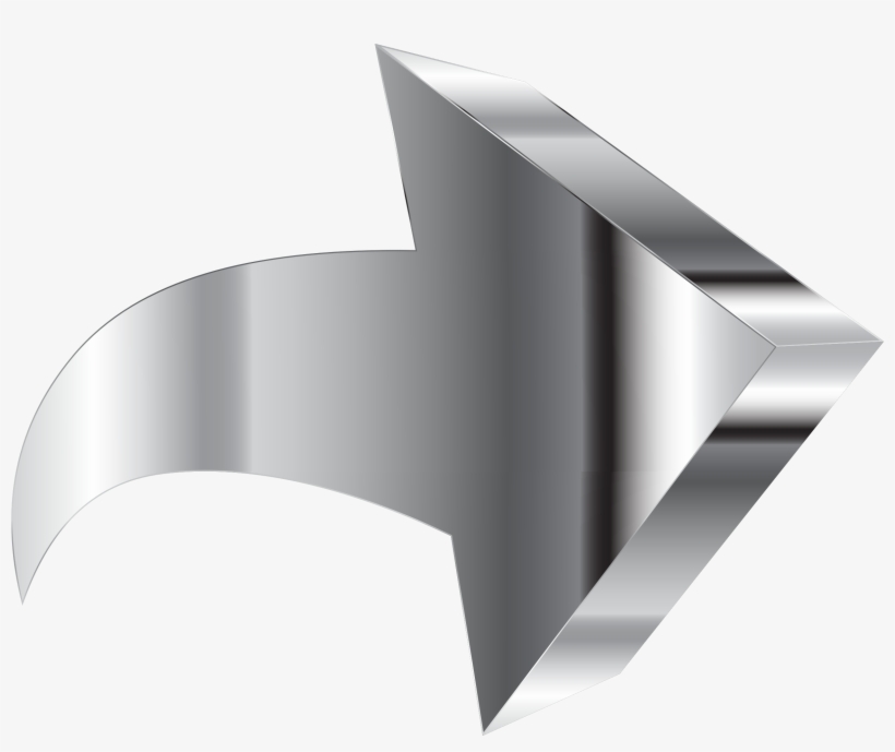 This Free Icons Png Design Of Shiny Chrome 3d Arrow, transparent png download