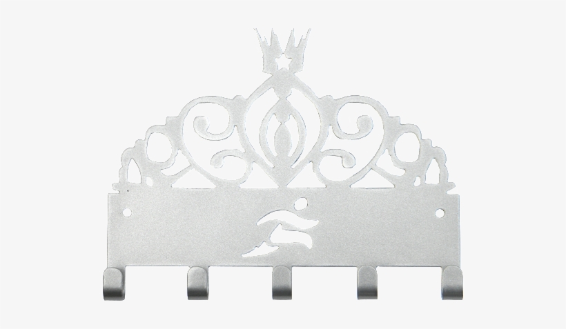 Disney Princess Tiara Runner Silver 5 Hook Medal Display - Princess Heart Pendant Necklace - Customised Personalised, transparent png download