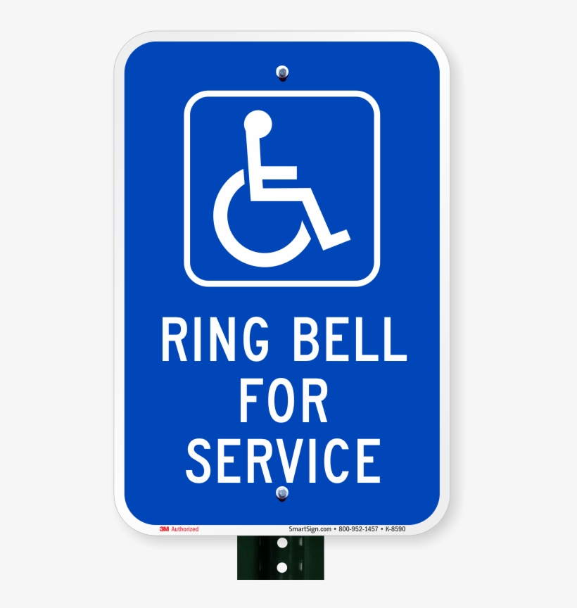 Ring Bell For Service Sign - Physical Handicapped Parking Sign, transparent png download