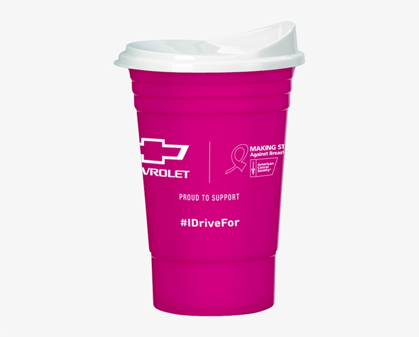 Pink Breast Cancer Awareness Hard Solo Cup W/ Lid - Canadian Union Of Postal Workers, transparent png download