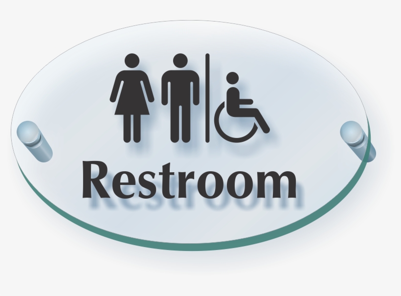 Men Women Handicap Symbol Restroom Clearboss Sign - Someone In A Wheelchair, transparent png download